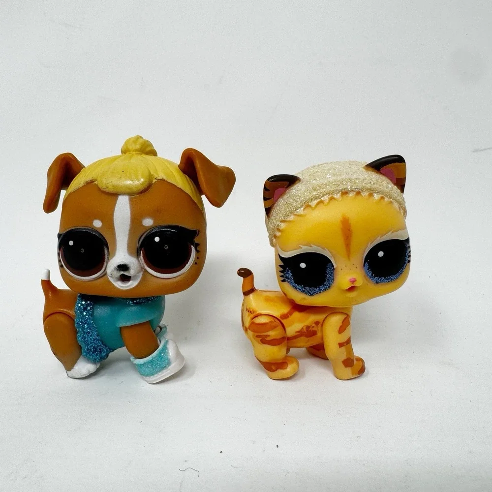 Lot Of 2 LOL‎ Surprise Doll Glitter Pets Secret Agent Spy Kitty Pup Swing